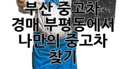 부산 중고차 경매: 부평동에서 나만의 중고차 찾기